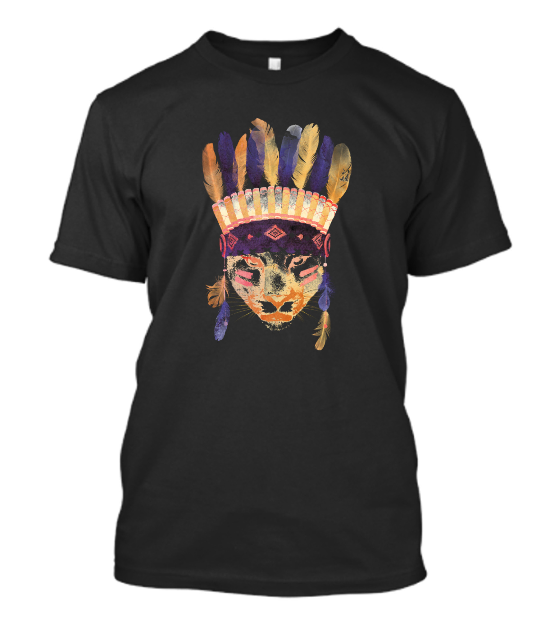 Ceremonial Panther In Feathered Headdress Big Chief T-Shirt