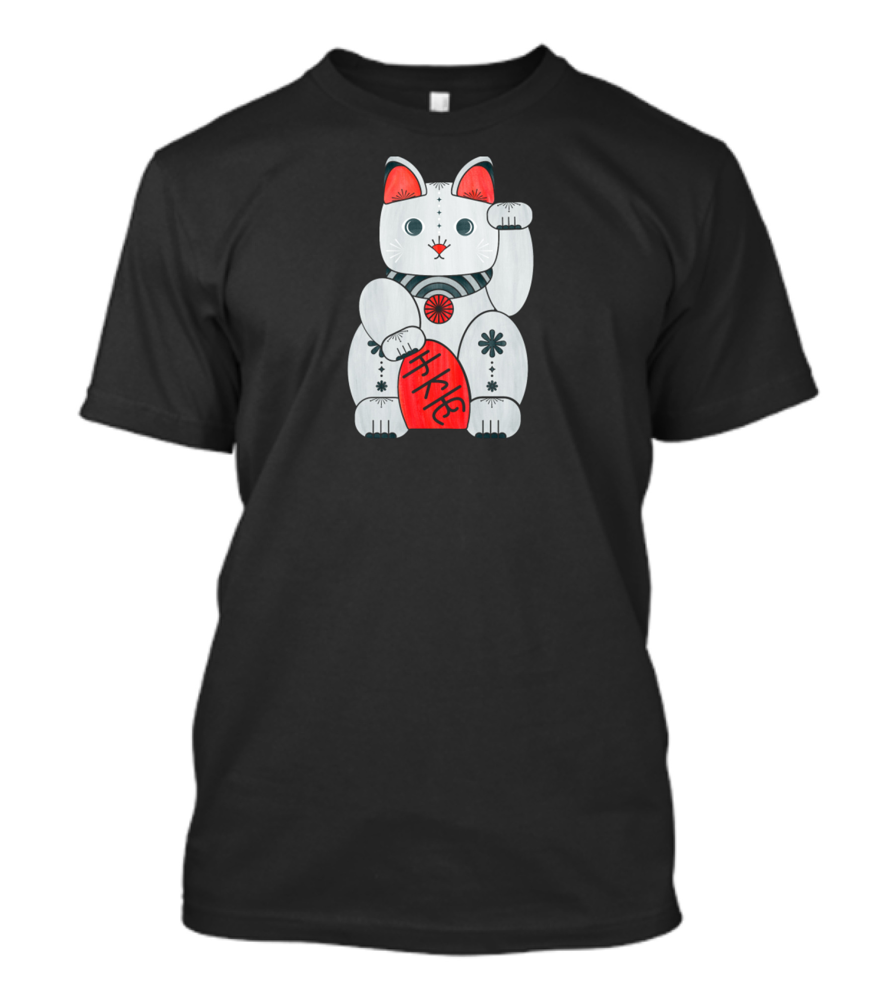 Chinese Lucky Cat Hikari Kanji T-Shirt