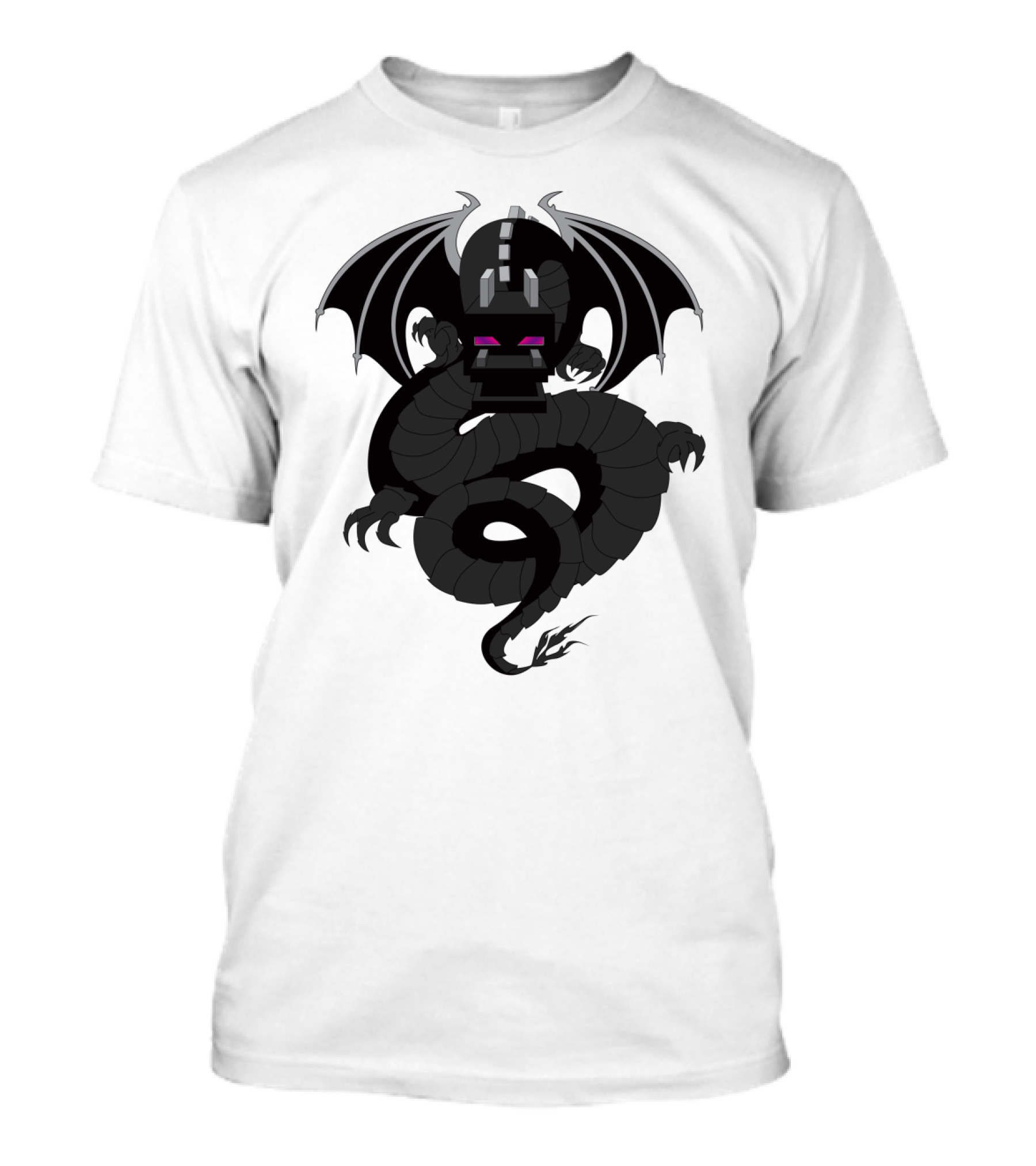Ender Dragon Pixel Art With Wings And Pink Eyes T-Shirt