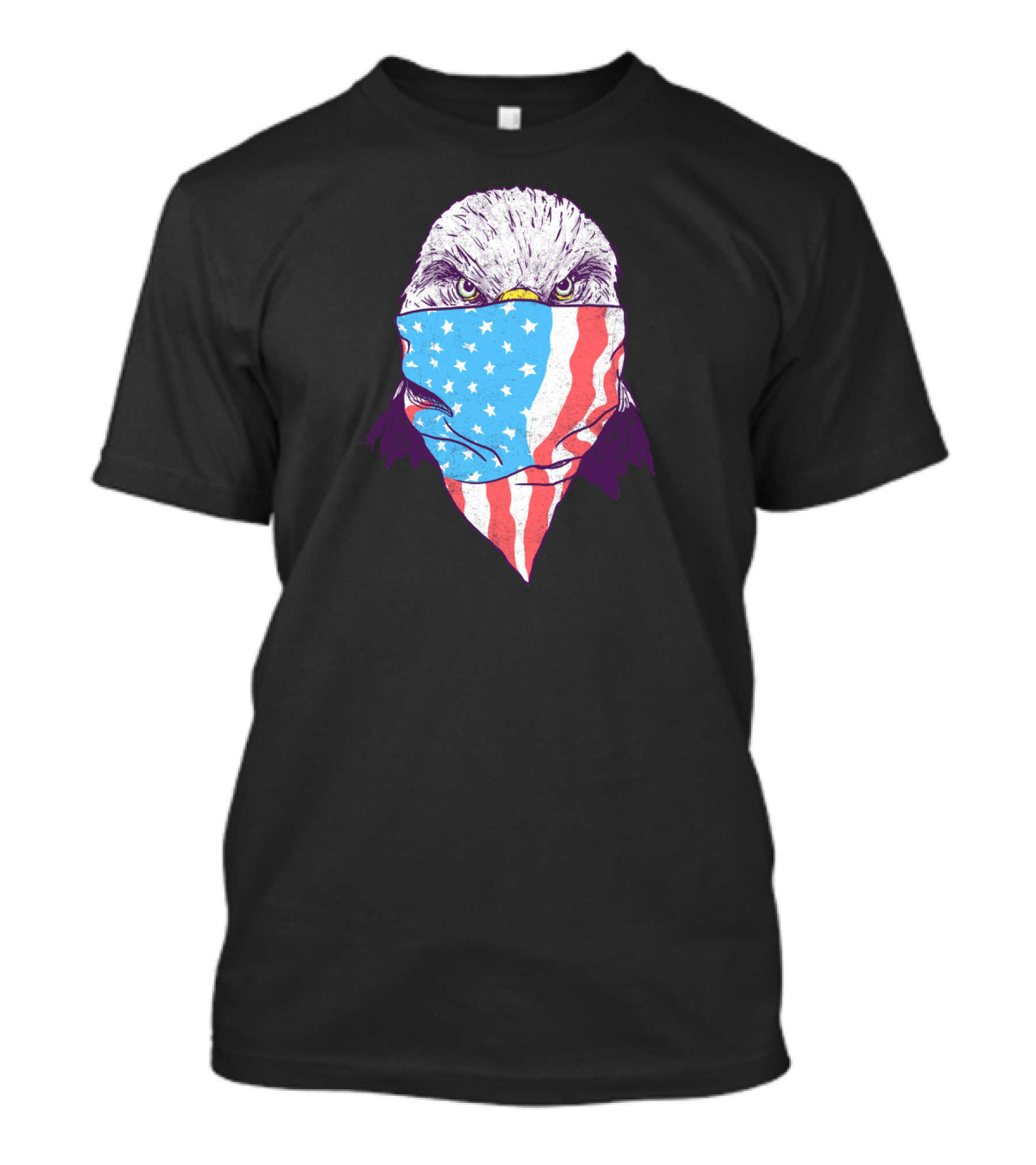 Bald Bandit Eagle With American Flag Bandana T-Shirt