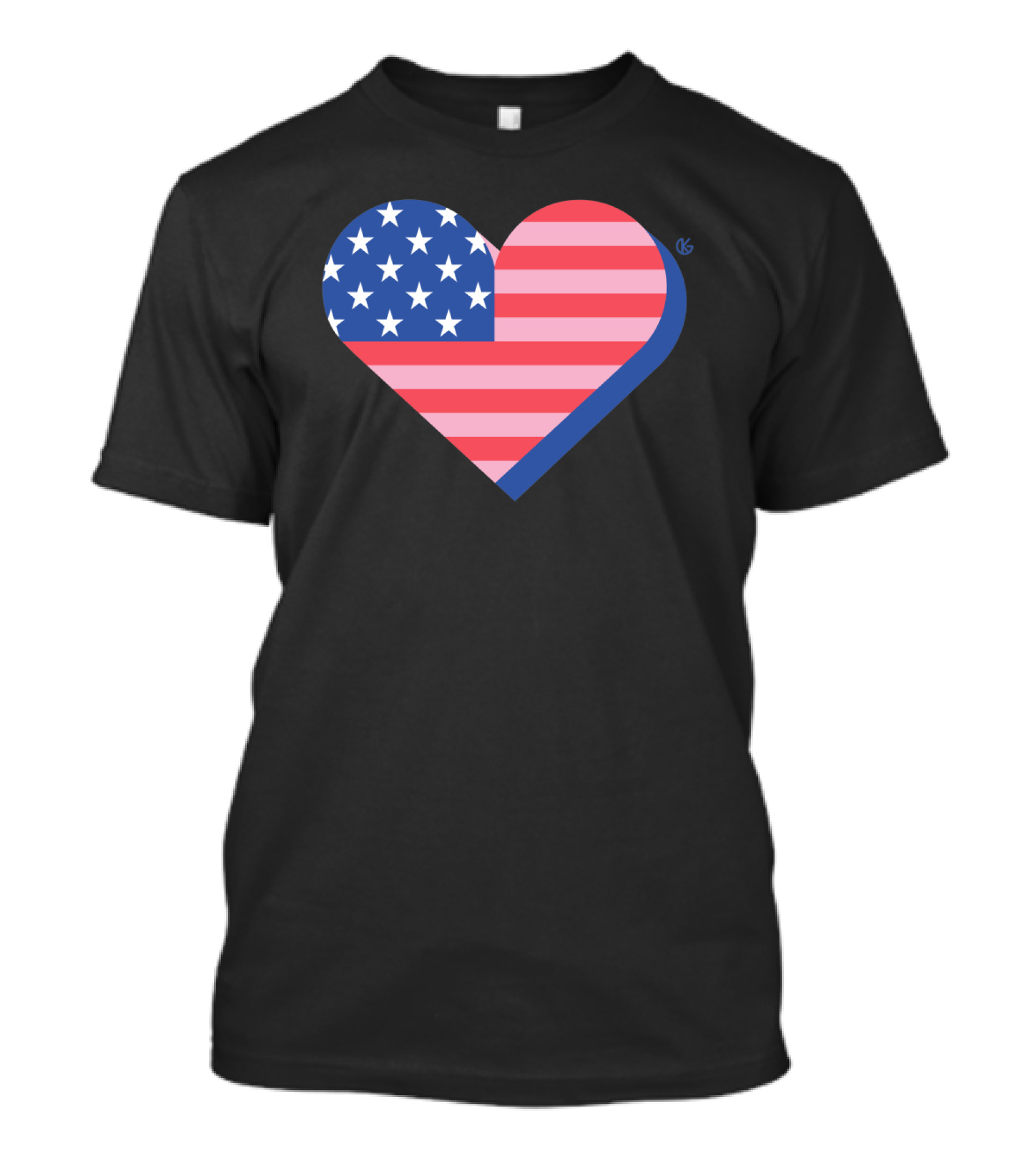 USA Flag Heart T-Shirt