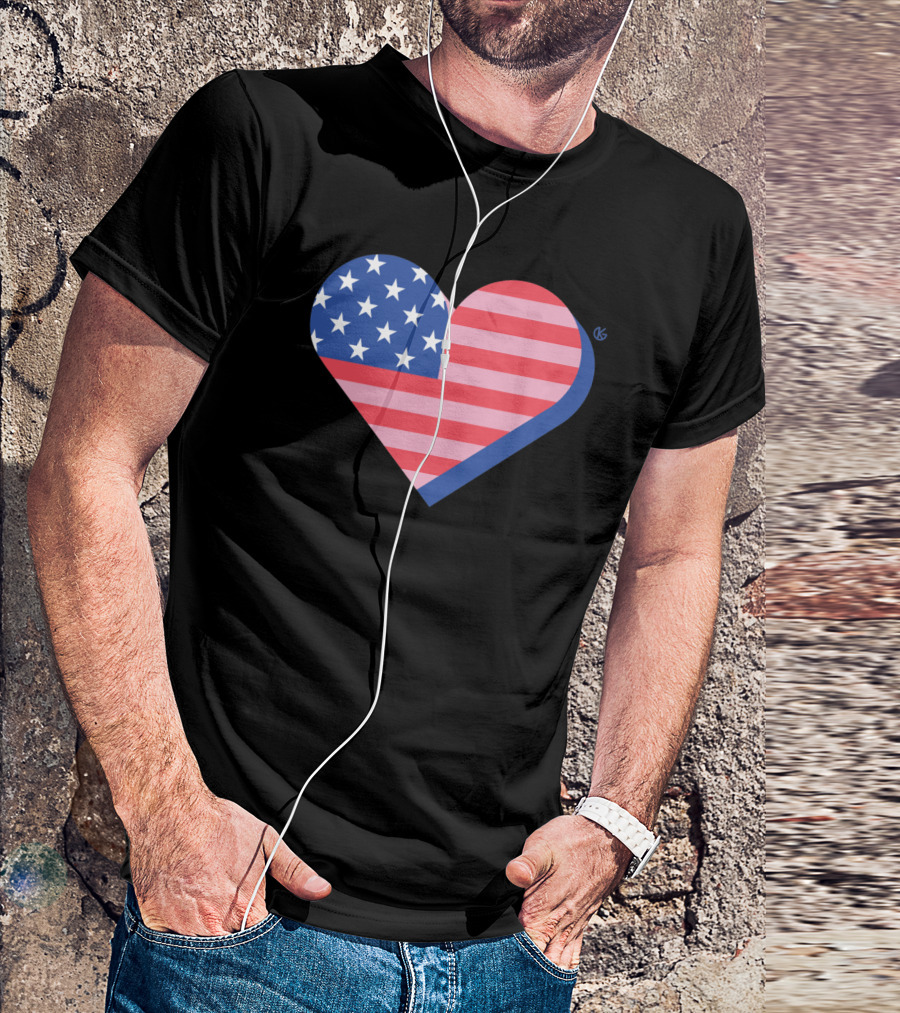 USA Flag Heart T-Shirt