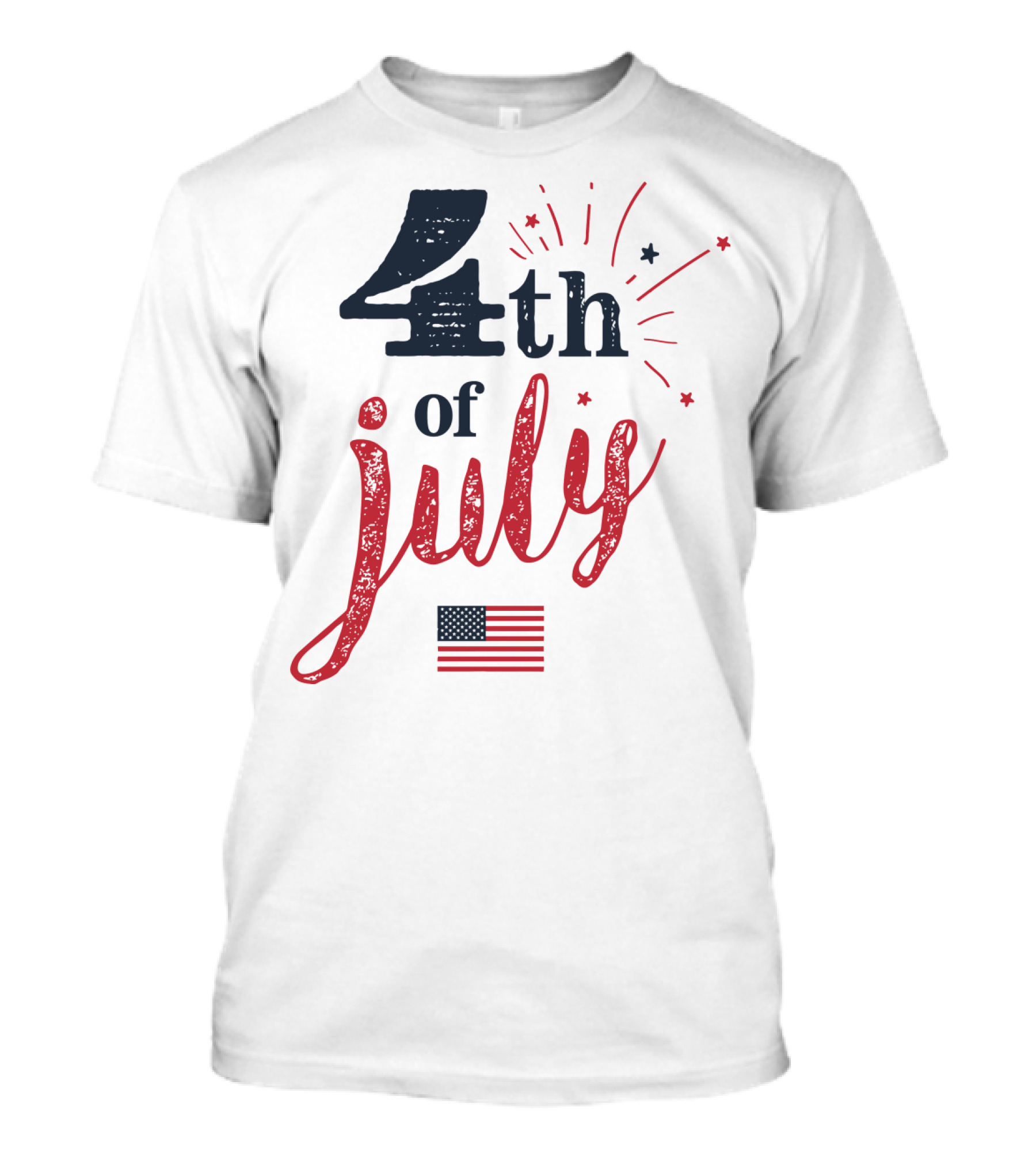 4th July American Flag Fireworks T-Shirt