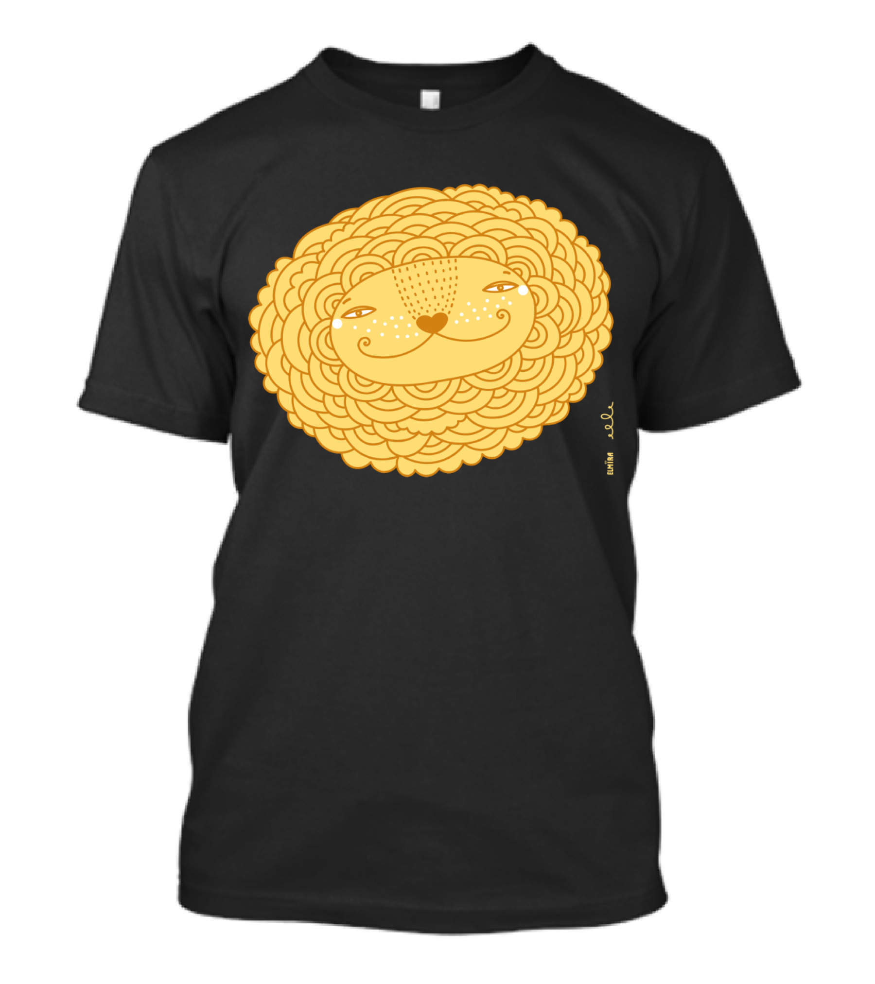 Happy Leo Sun Smiling Lion Face In Golden Curly Mane By Binha And Lola T-Shirt