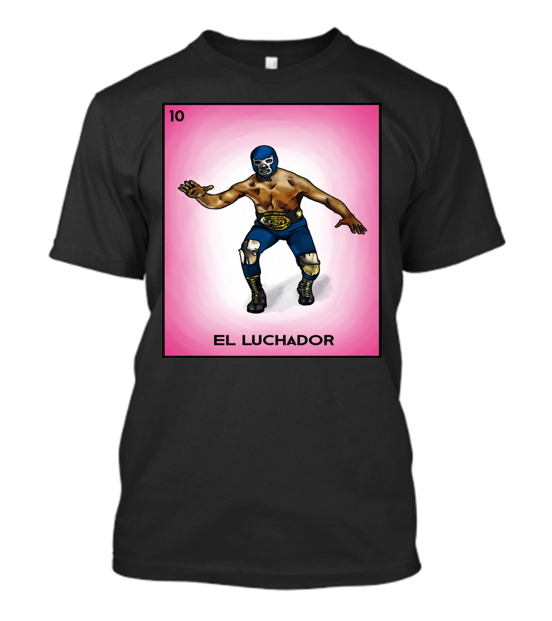 El Luchador Loteria Card 10 Mexican Wrestler T-Shirt