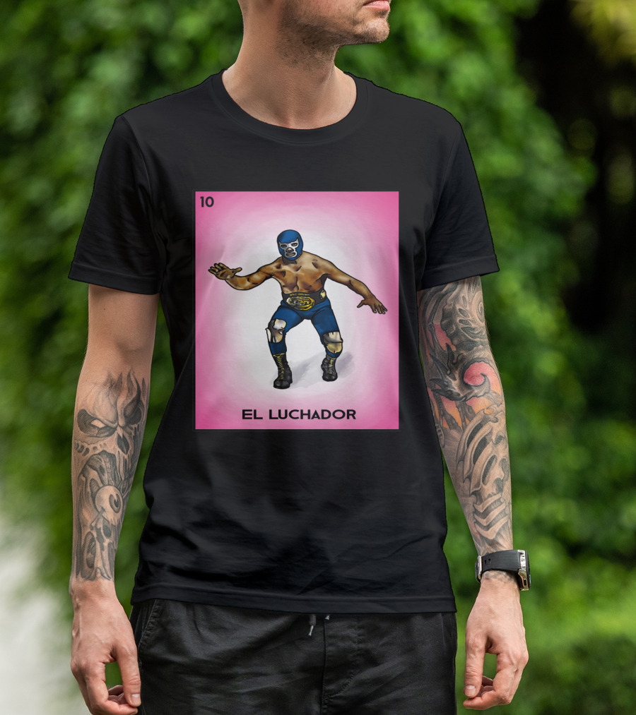 El Luchador Loteria Card 10 Mexican Wrestler T-Shirt
