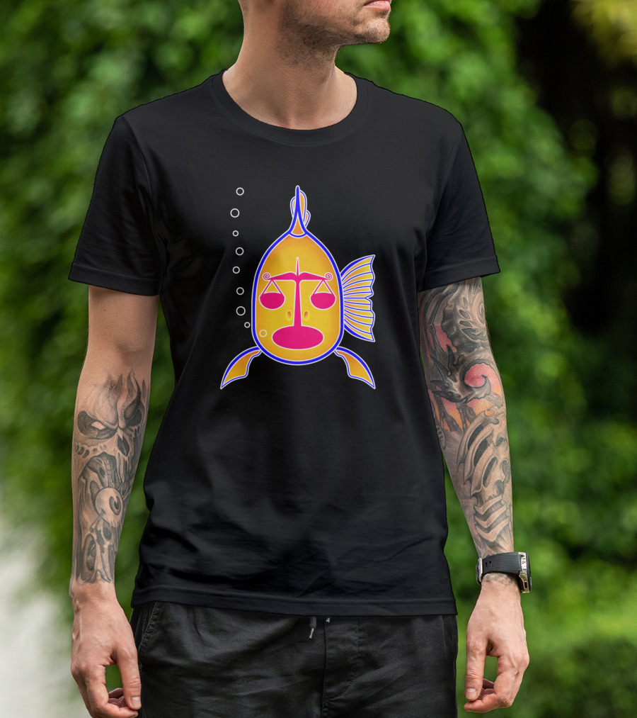 Fish Scales Justice Symbol With Vibrant Fish T-Shirt