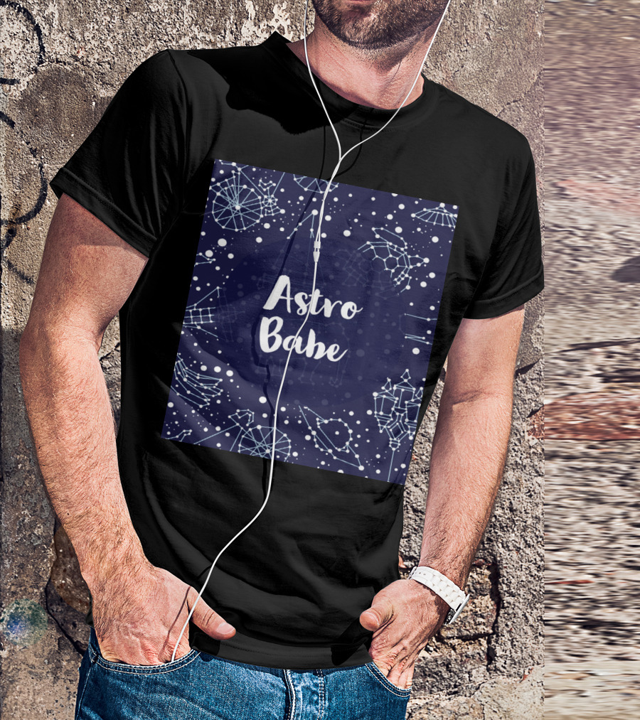 Astro Babe Celestial Constellation Patterns And Starry Night T-Shirt