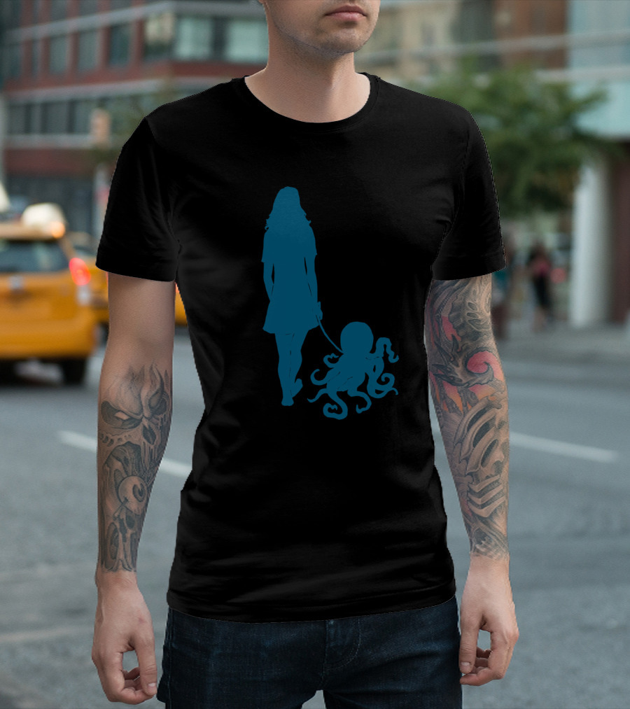 Blue Octo Buddy Silhouette Stroll With Girl T-Shirt