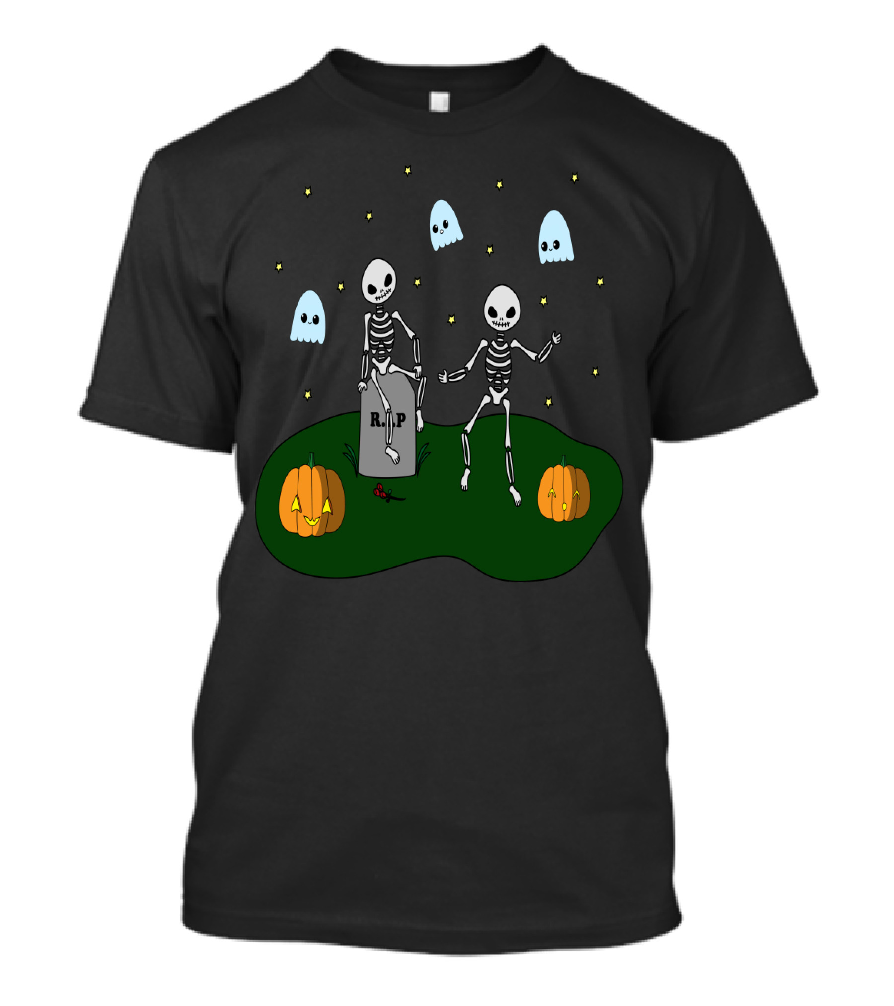 Halloween R.I.P. So Dead Skeletons With Ghosts And Pumpkins T-Shirt