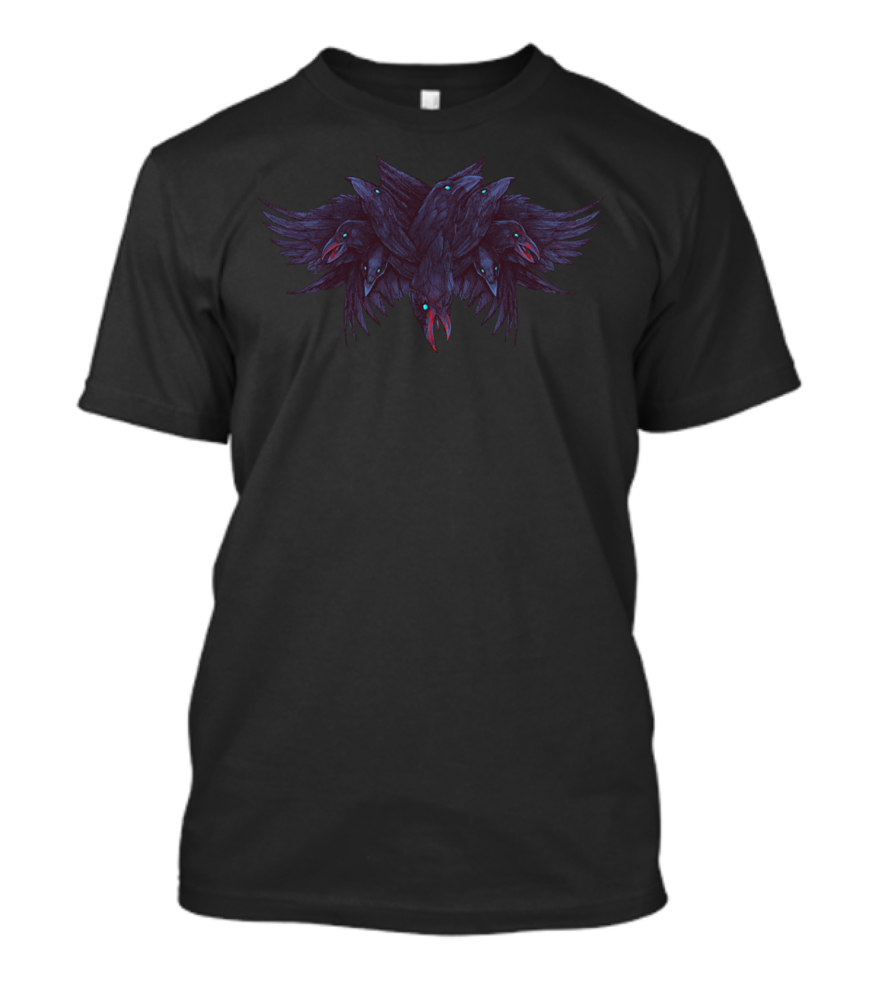Crowberus Reborn Mythical Multi-Headed Raven Display T-Shirt