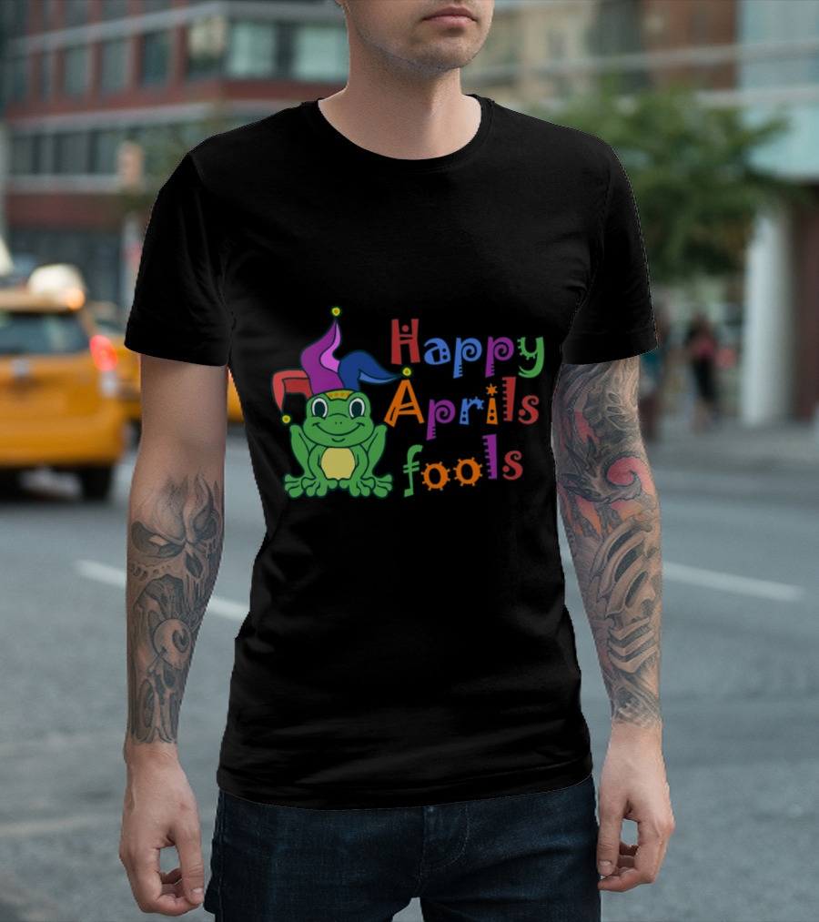 Happy Aprils Fools Jester Frog Playful T-Shirt
