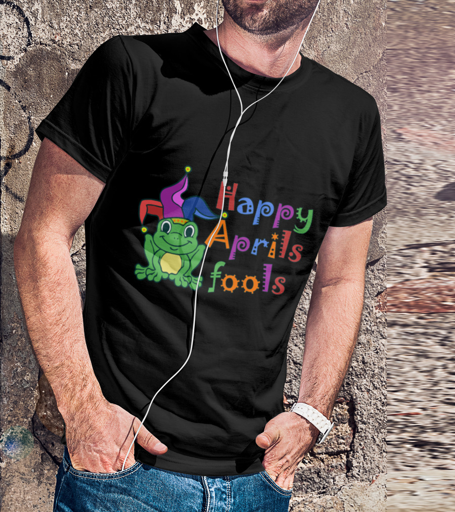 Happy Aprils Fools Jester Frog Playful T-Shirt