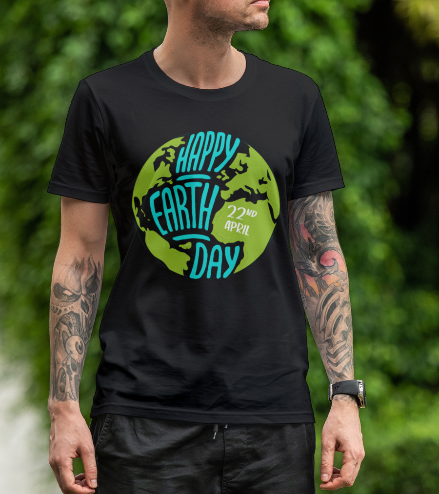Happy Earth Day 22nd April Green Planet T-Shirt