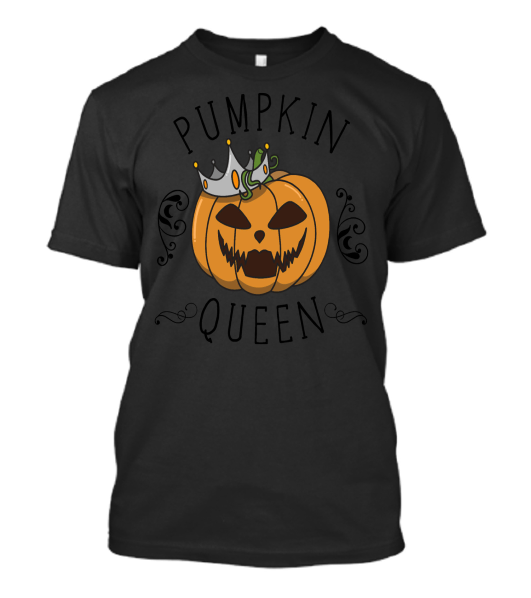 Pumpkin Queen Crowned Halloween Jack-O'-Lantern T-Shirt