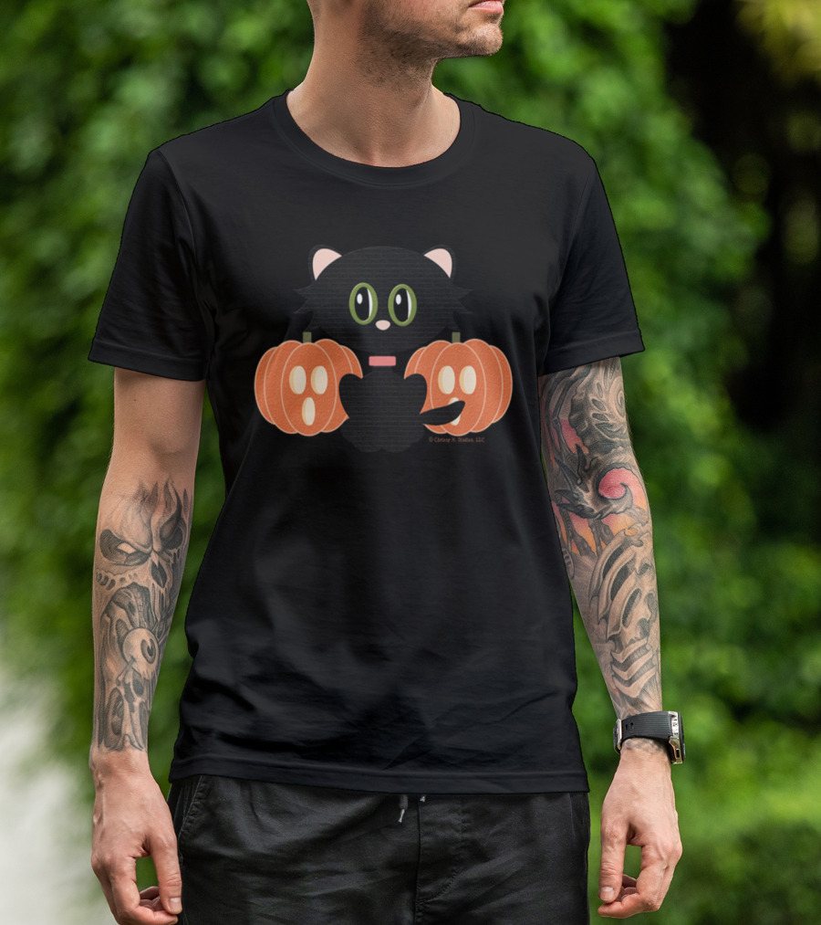 It's My First Halloween Black Cat With Pumpkins T-Shirt