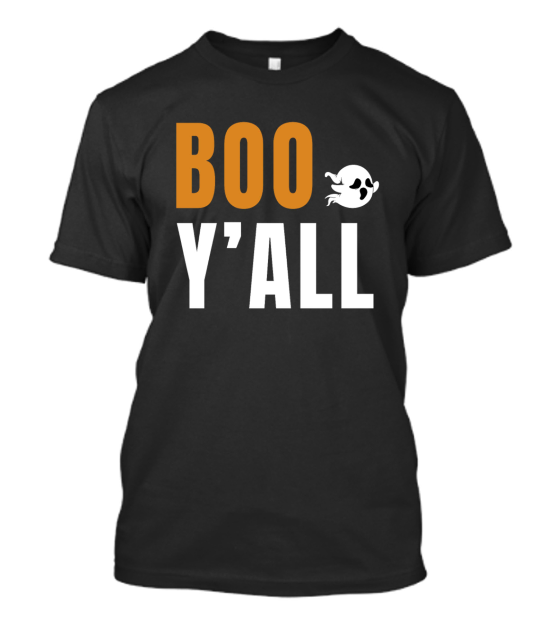 Boo Y'all Ghost Halloween Greeting Fun Phrase T-Shirt