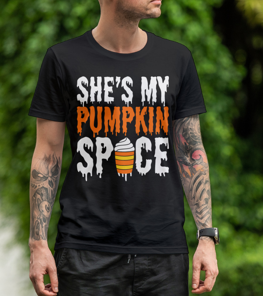 She's My Pumpkin Spice Coffee Cup Graphic Novelty T-Shirt