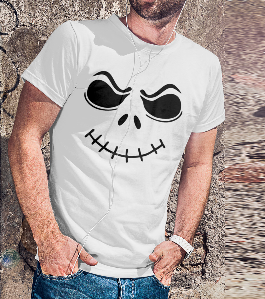 Ghost Pumpkin Face Jack Skellington Smile T-Shirt