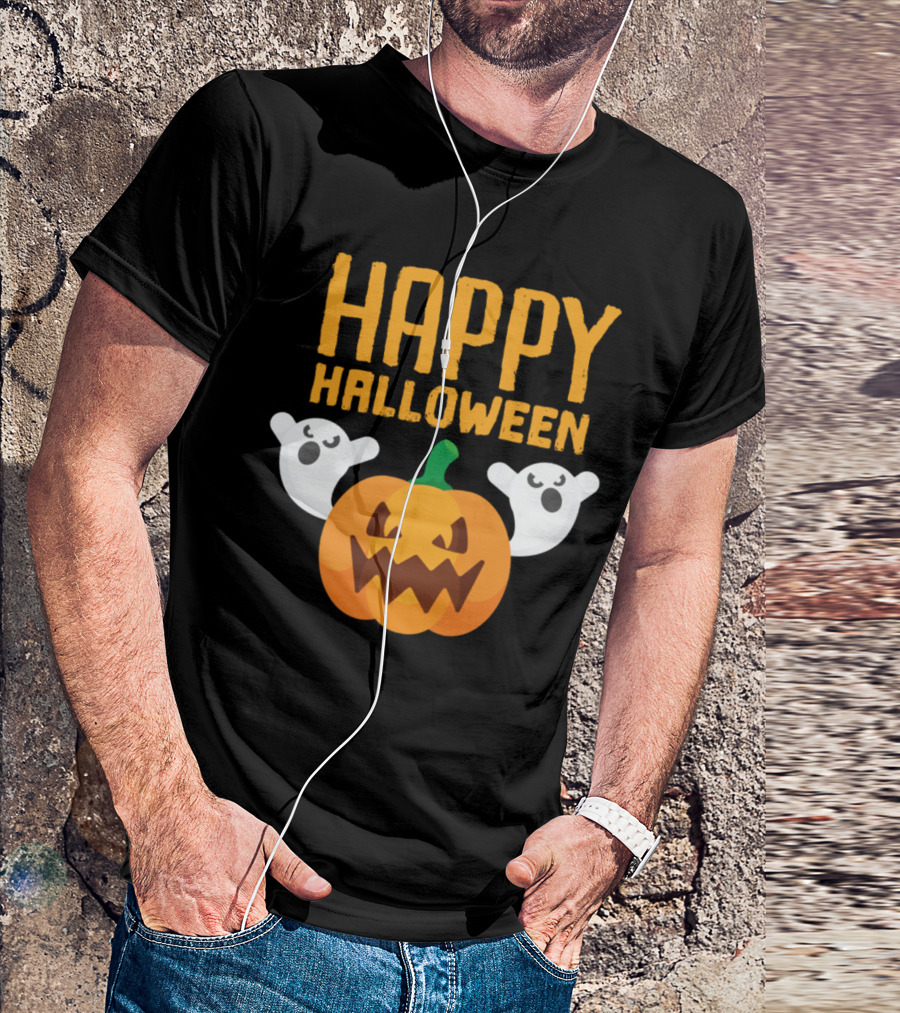 Happy Halloween Ghosts And Pumpkin T-Shirt