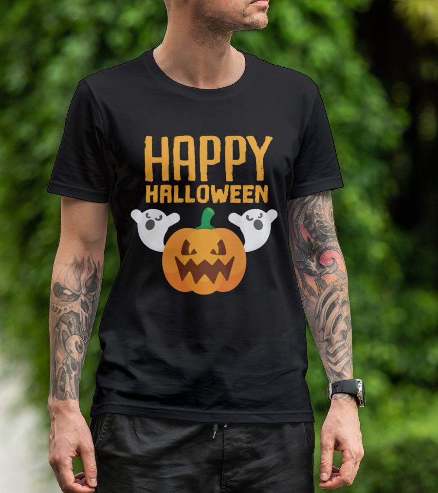 Happy Halloween Ghosts And Pumpkin T-Shirt