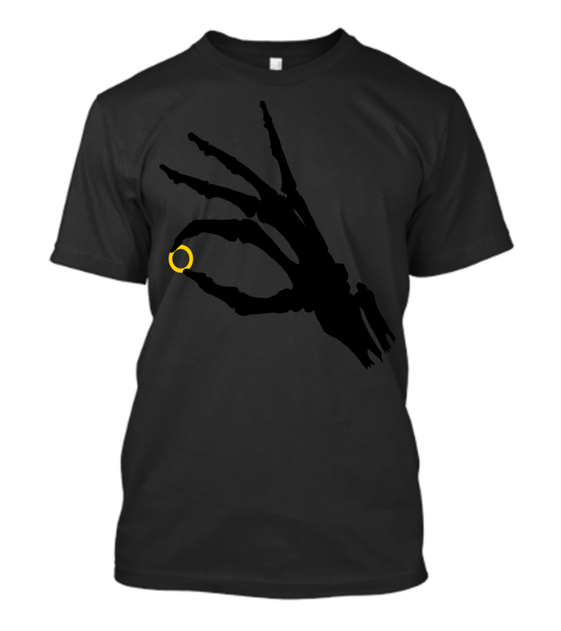 Till Death Do Us Part Skeleton Hand With Gold Ring T-Shirt
