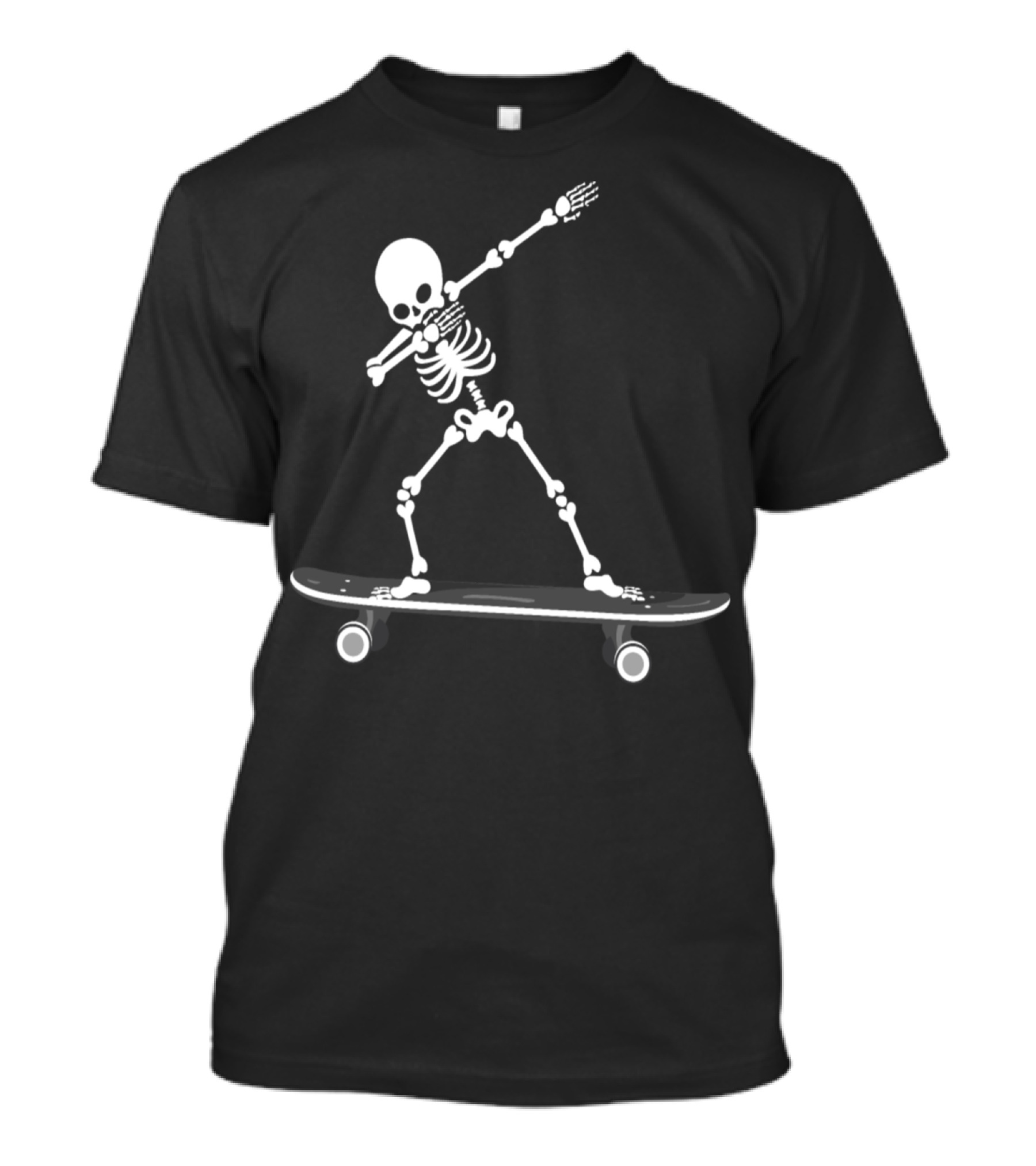 Skeleton Dab Dance On Skateboard Halloween Zombie T-Shirt