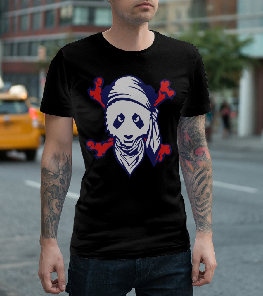 Panda Pirate Skull Bones Skeleton Scarf Iconic T-Shirt