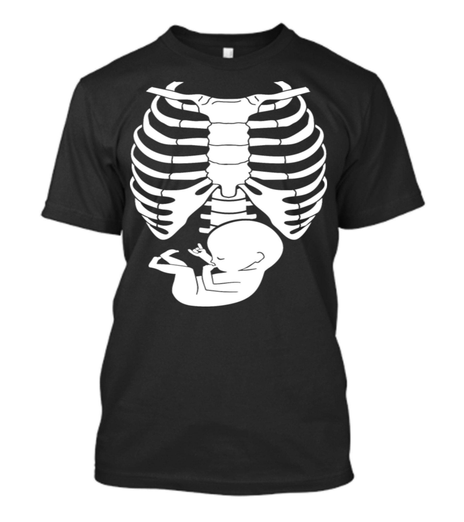 Baby Belly Pregnancy Skeleton Halloween Mom To Be T-Shirt