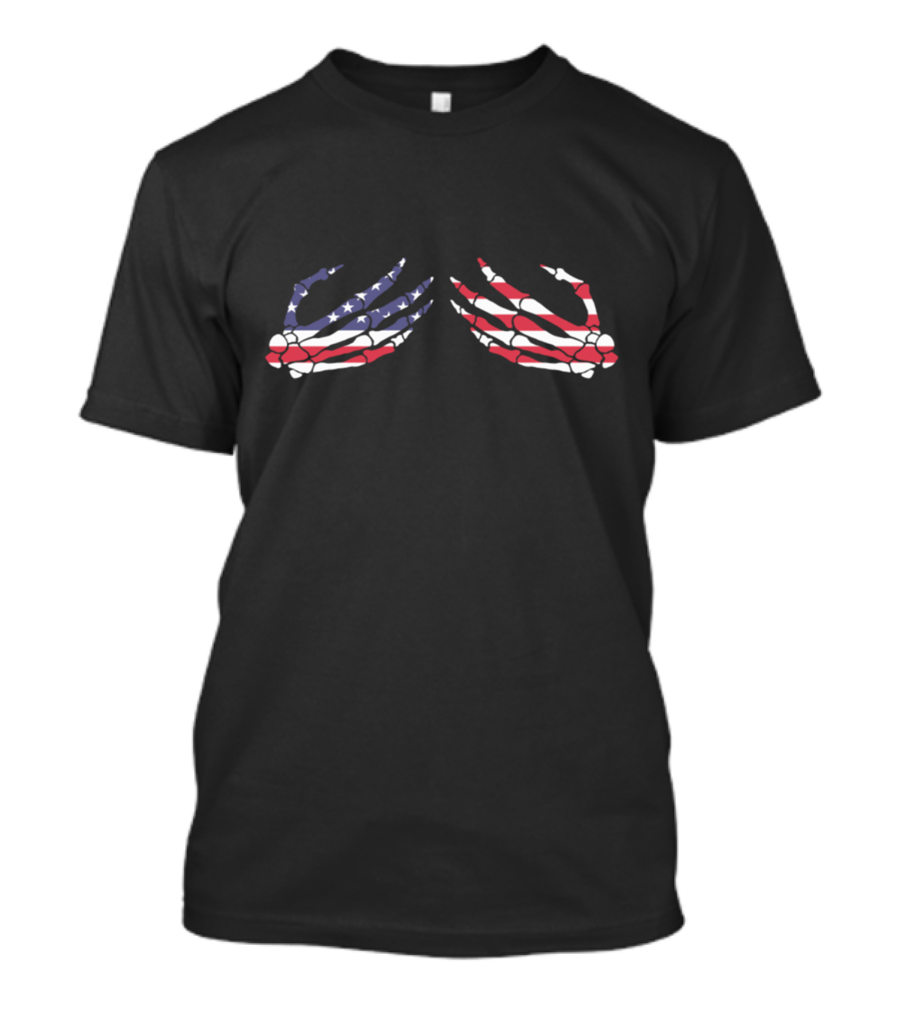Skeleton Hands USA Flag T-Shirt