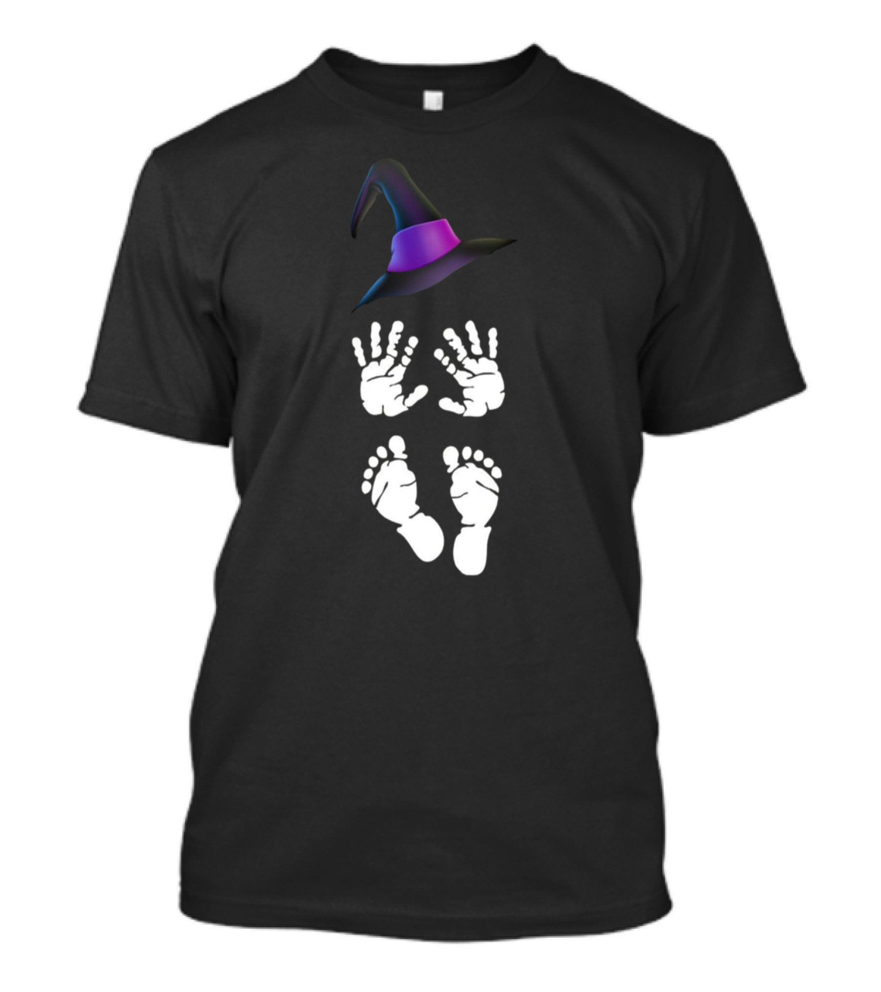 Pregnant Halloween Costume Baby Skeleton Witch Hat Pregnancy T-Shirt