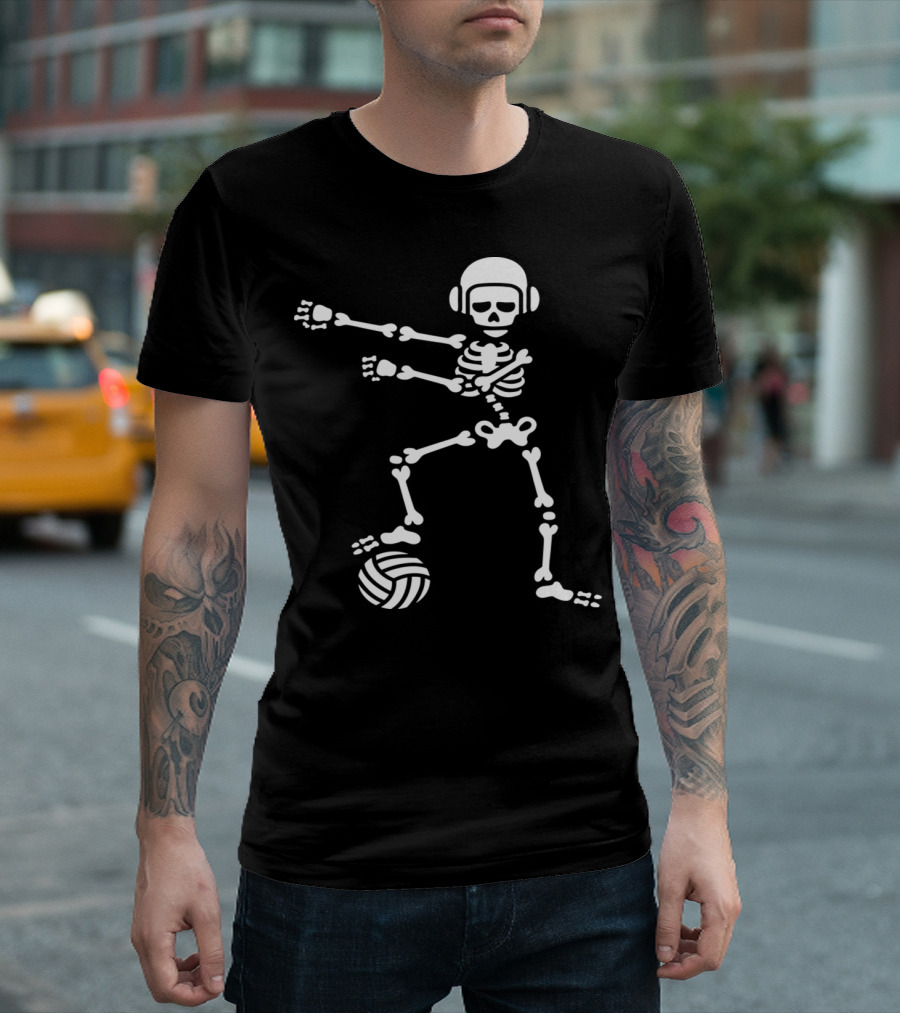 Flossing Skeleton Water Polo Player with Helmet and Ball T-Shirt