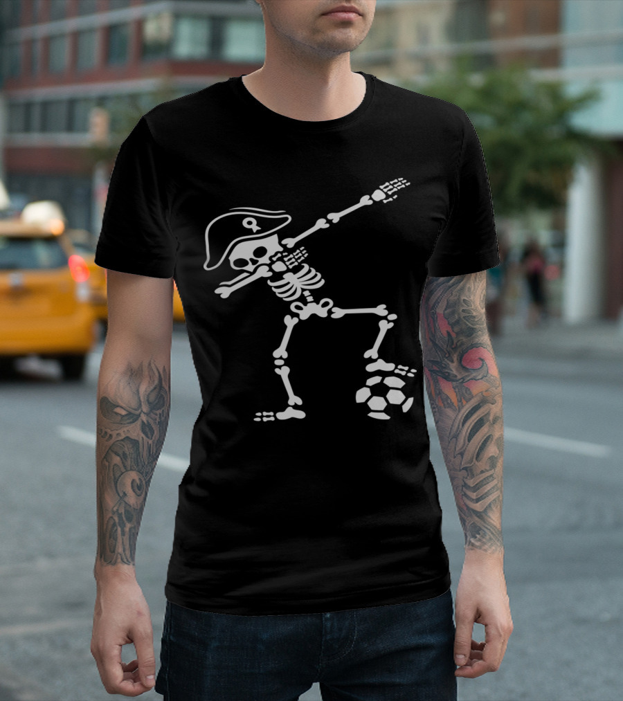 France Dabbing Skeleton Football Soccer Pirate T-Shirt