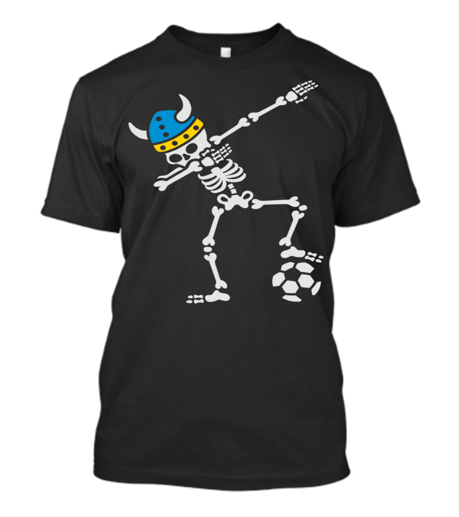Dabbing Skeleton Viking Sweden Soccer Football T-Shirt