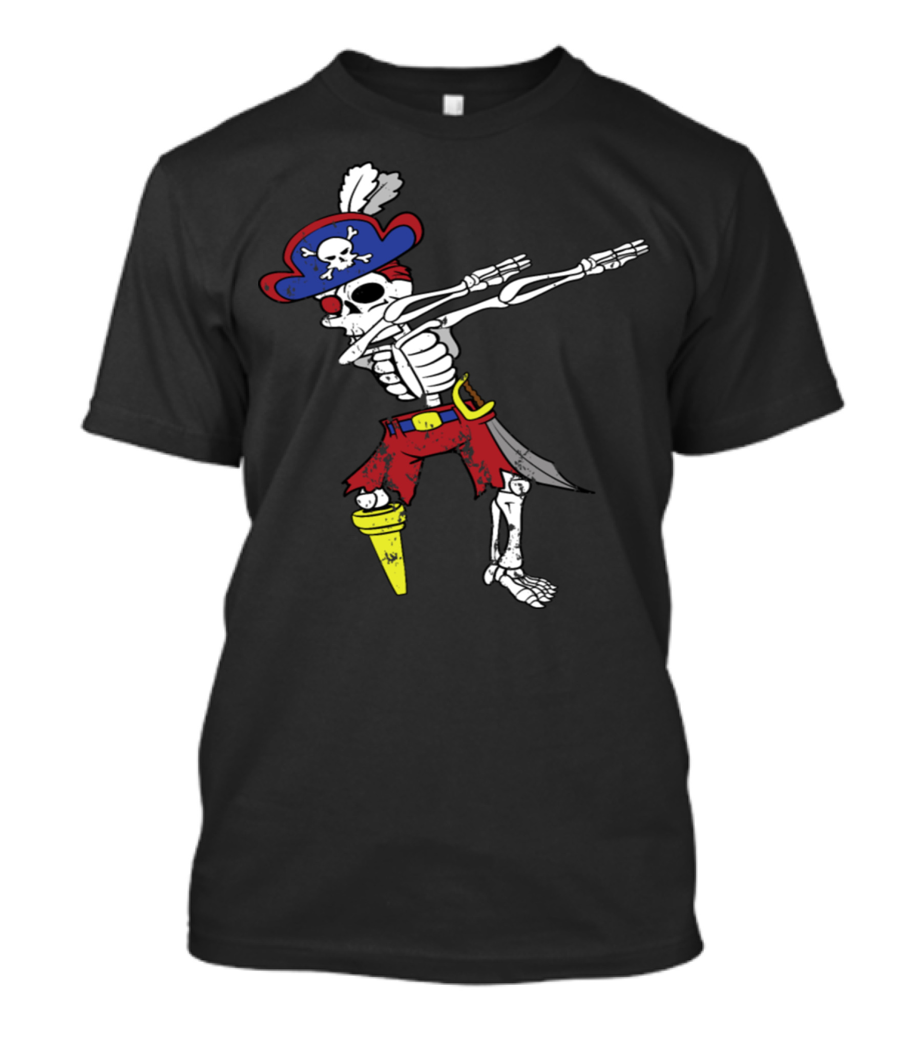 Retro Vintage Grunge Style Pirate Skeleton Dabbing Dab T-Shirt