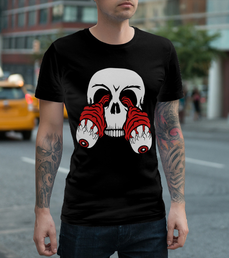Eyes Skeleton Skull Bone Head Uprooted Zombie T-Shirt