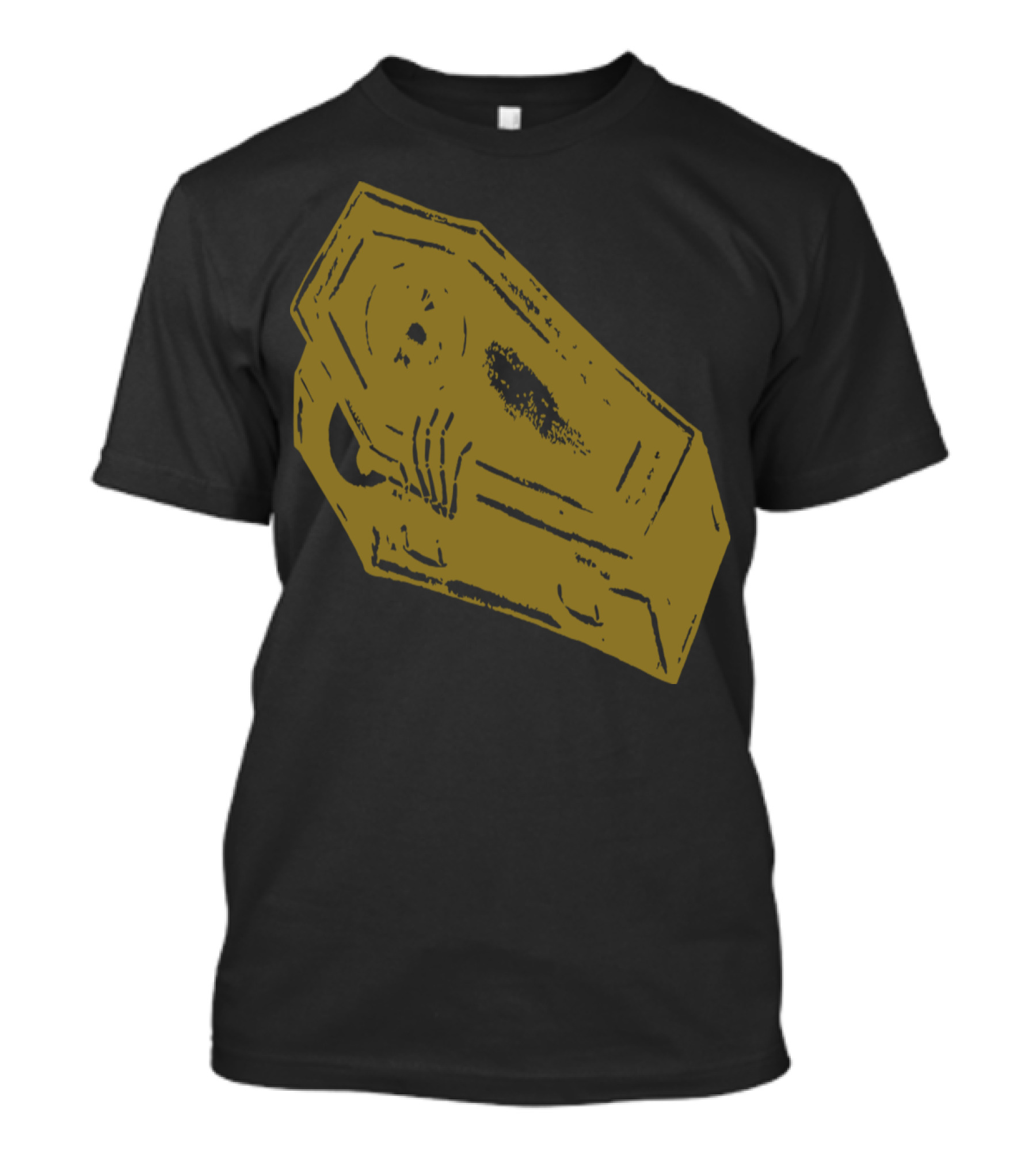 Coffin Vintage Gold Sketch Minimalist Aesthetic T-Shirt