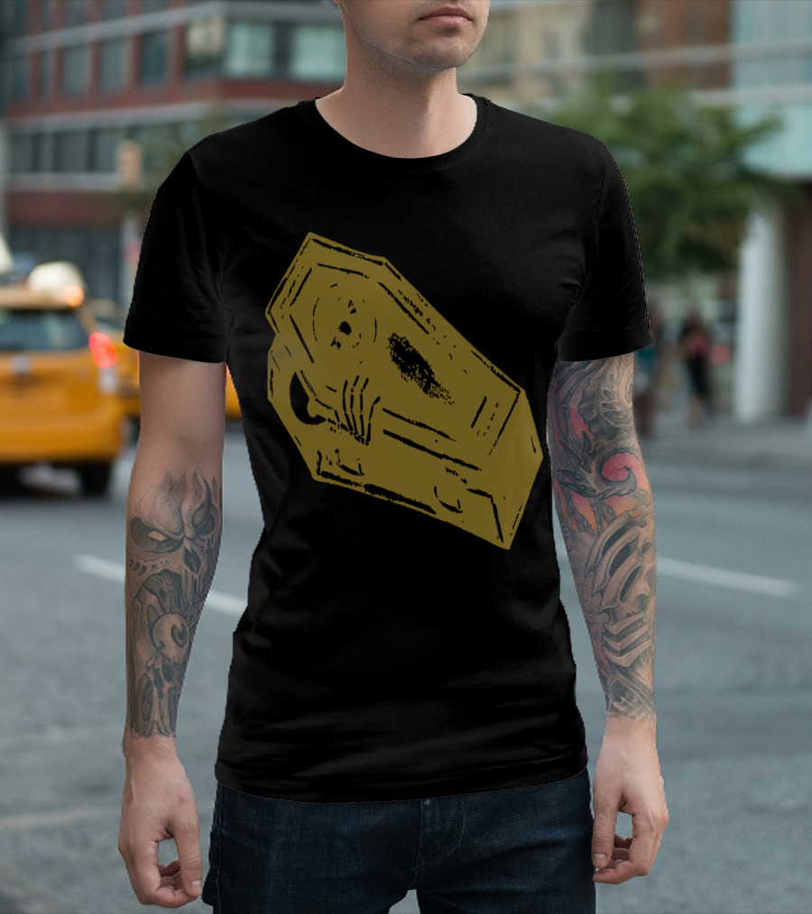 Coffin Vintage Gold Sketch Minimalist Aesthetic T-Shirt