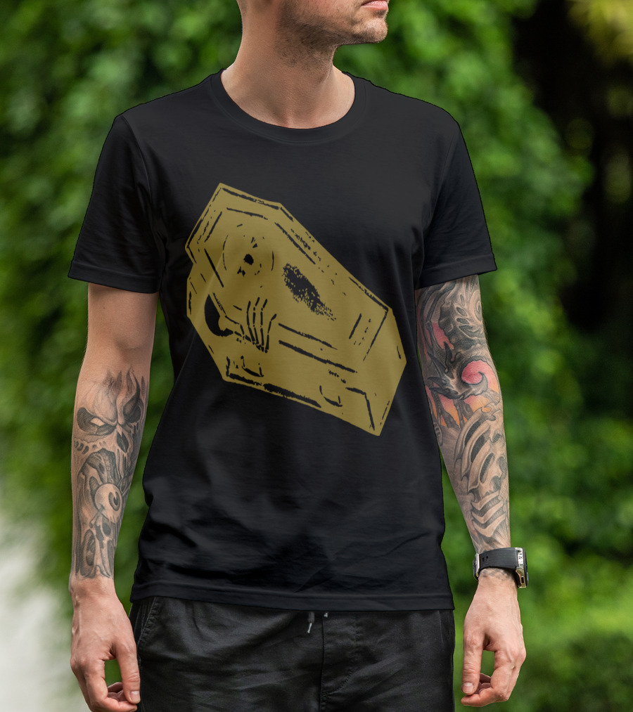 Coffin Vintage Gold Sketch Minimalist Aesthetic T-Shirt