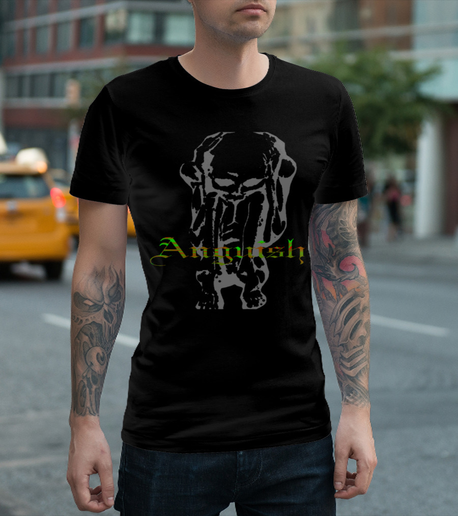 Anguish Gothic Style With Stylized Figure T-Shirt