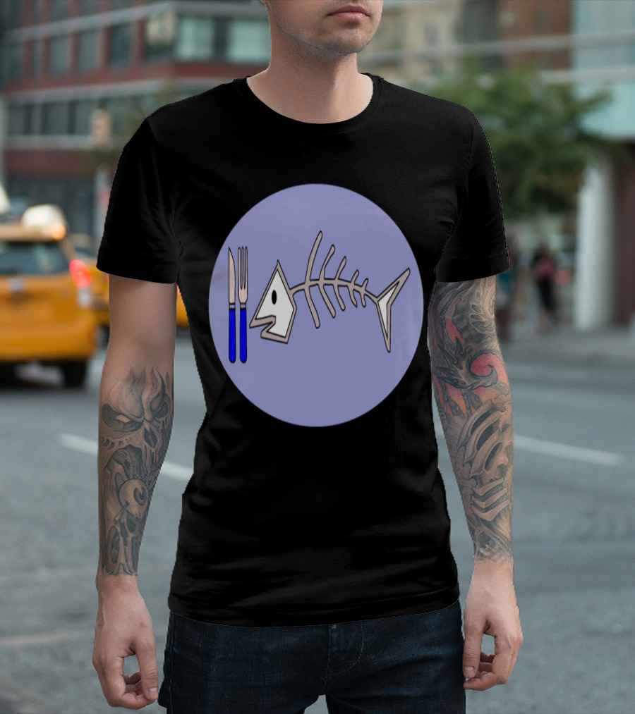 Fish Bones Food Fork Knife T-Shirt