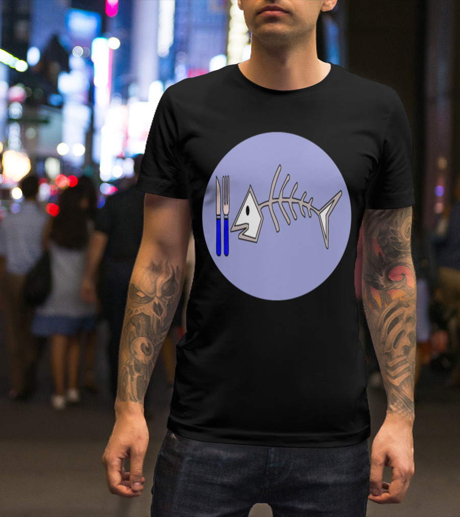 Fish Bones Food Fork Knife T-Shirt