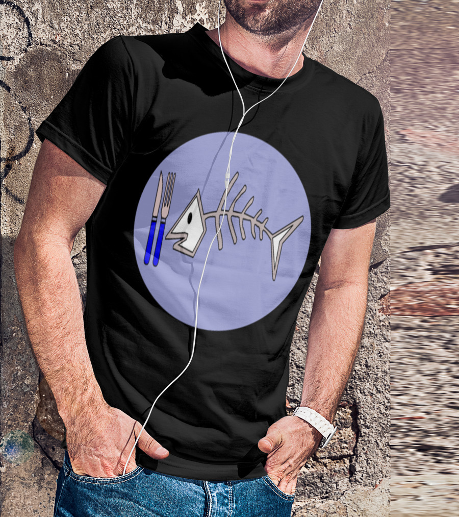 Fish Bones Food Fork Knife T-Shirt