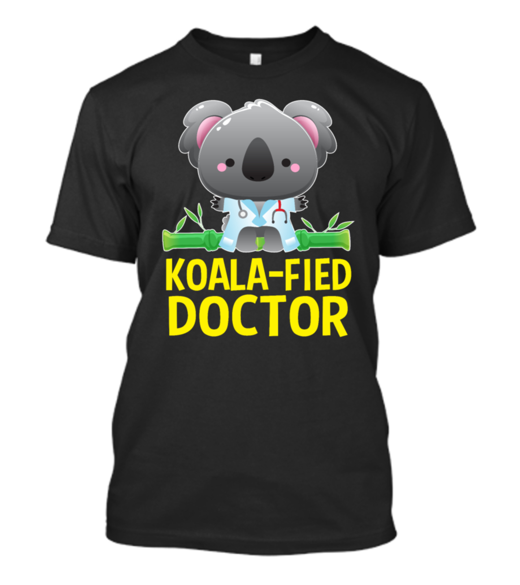 Koala-Fied Doctor Pun With Koala In Medical Attire On Bamboo T-Shirt