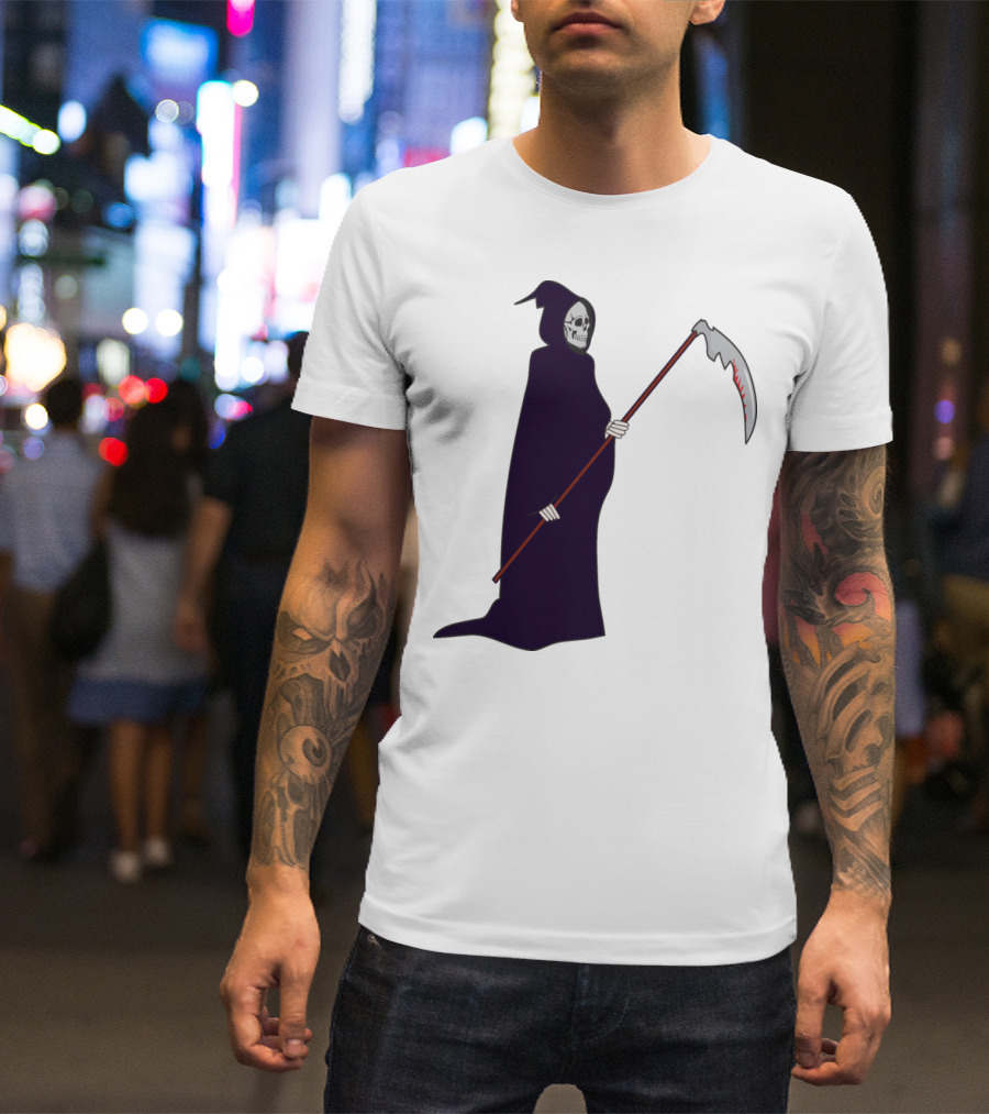 Reaper Halloween Monster Zombie Horror Skeleton Scythe T-Shirt