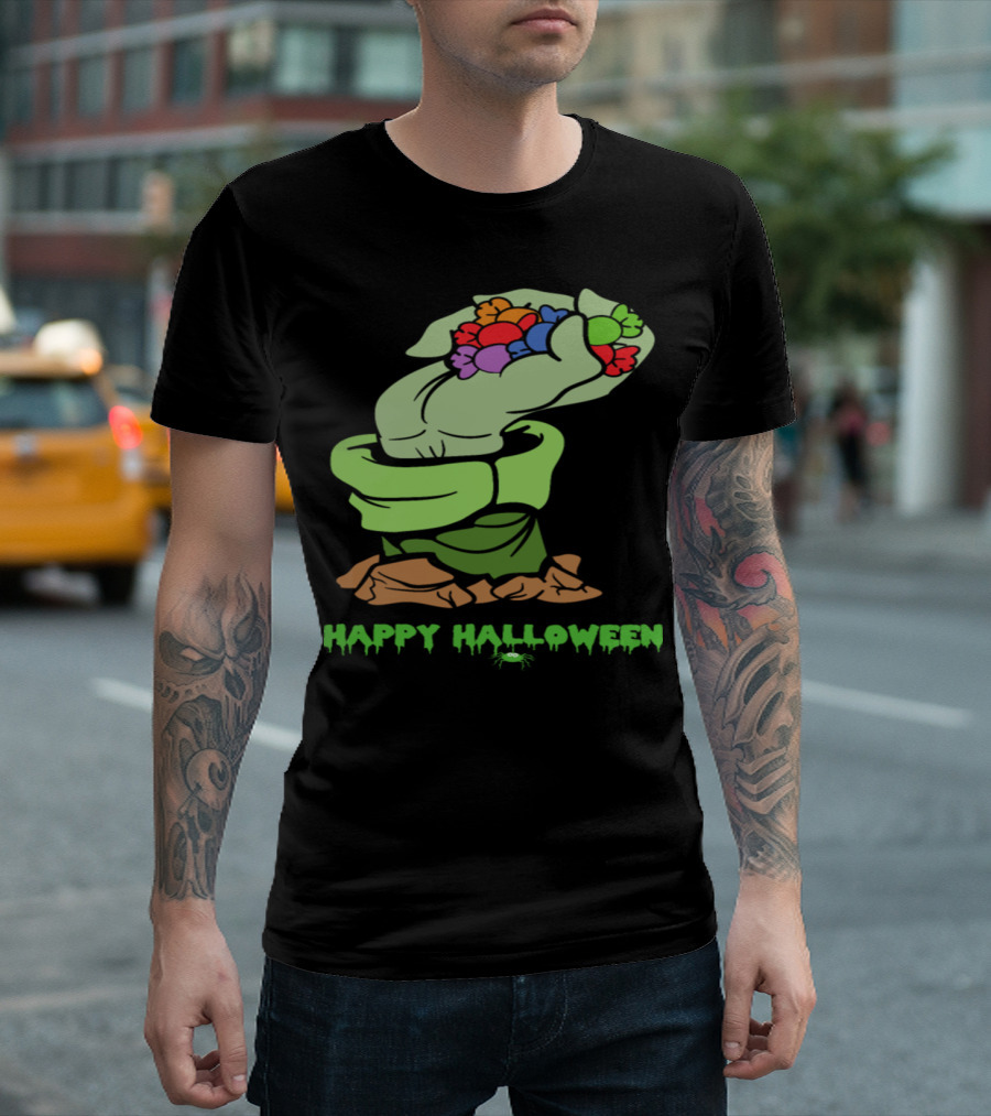 Happy Halloween Candy Sweets Zombie Monster Horror T-Shirt
