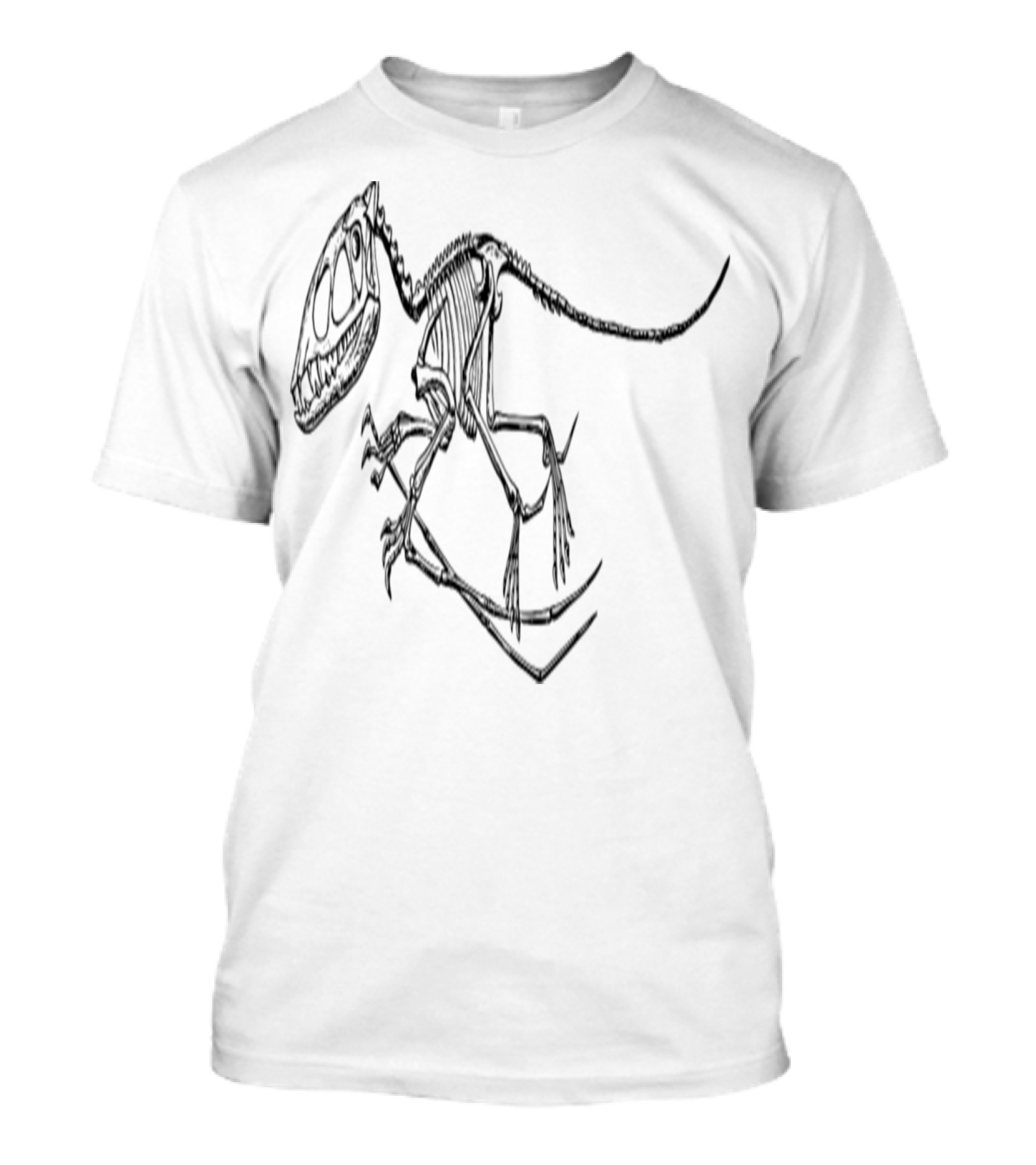 Pterodactyle Skeleton Sketch With Dinosaur Bones Outline T-Shirt