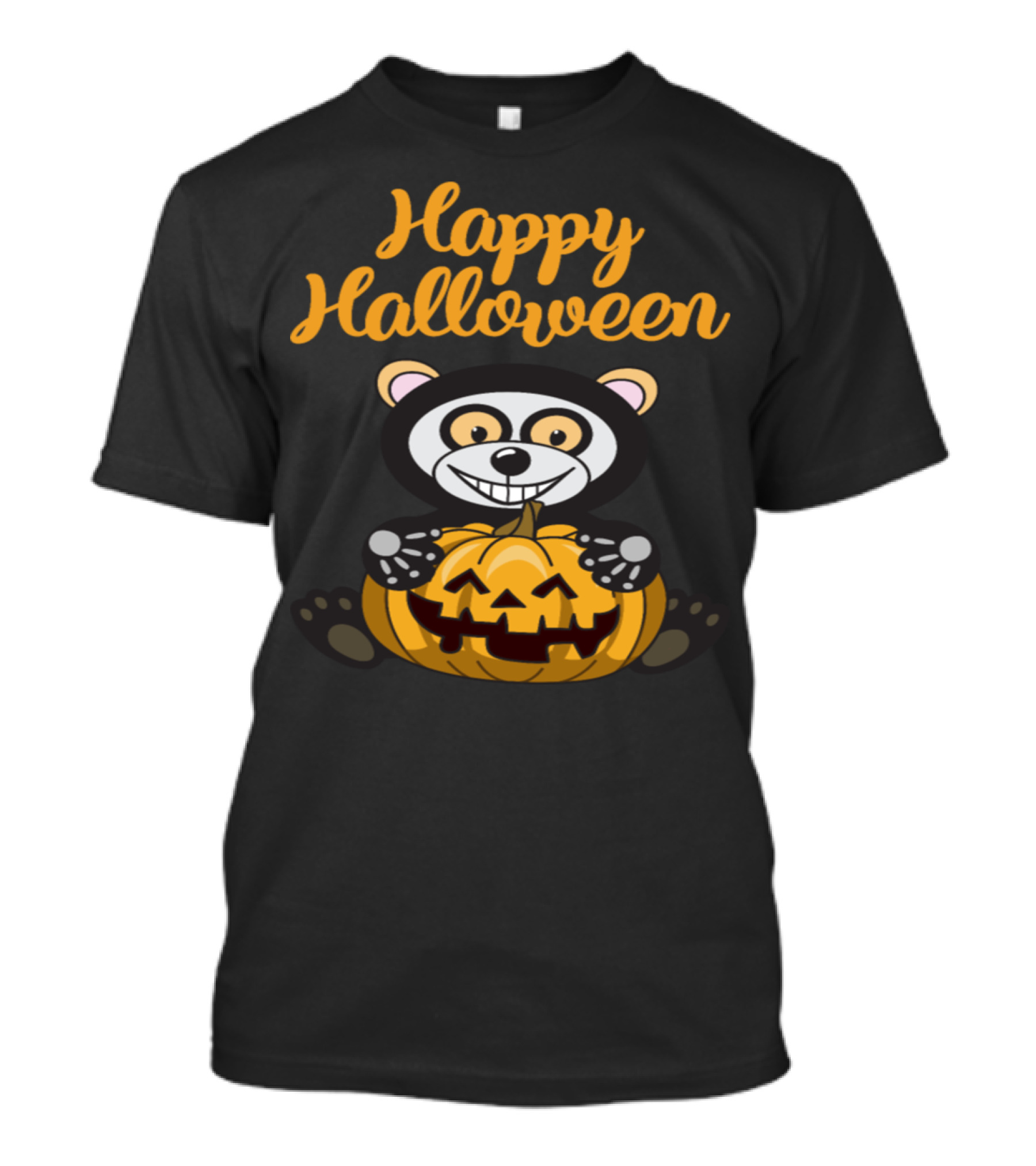 Happy Halloween Bear With Pumpkin Jack-o'-Lantern T-Shirt