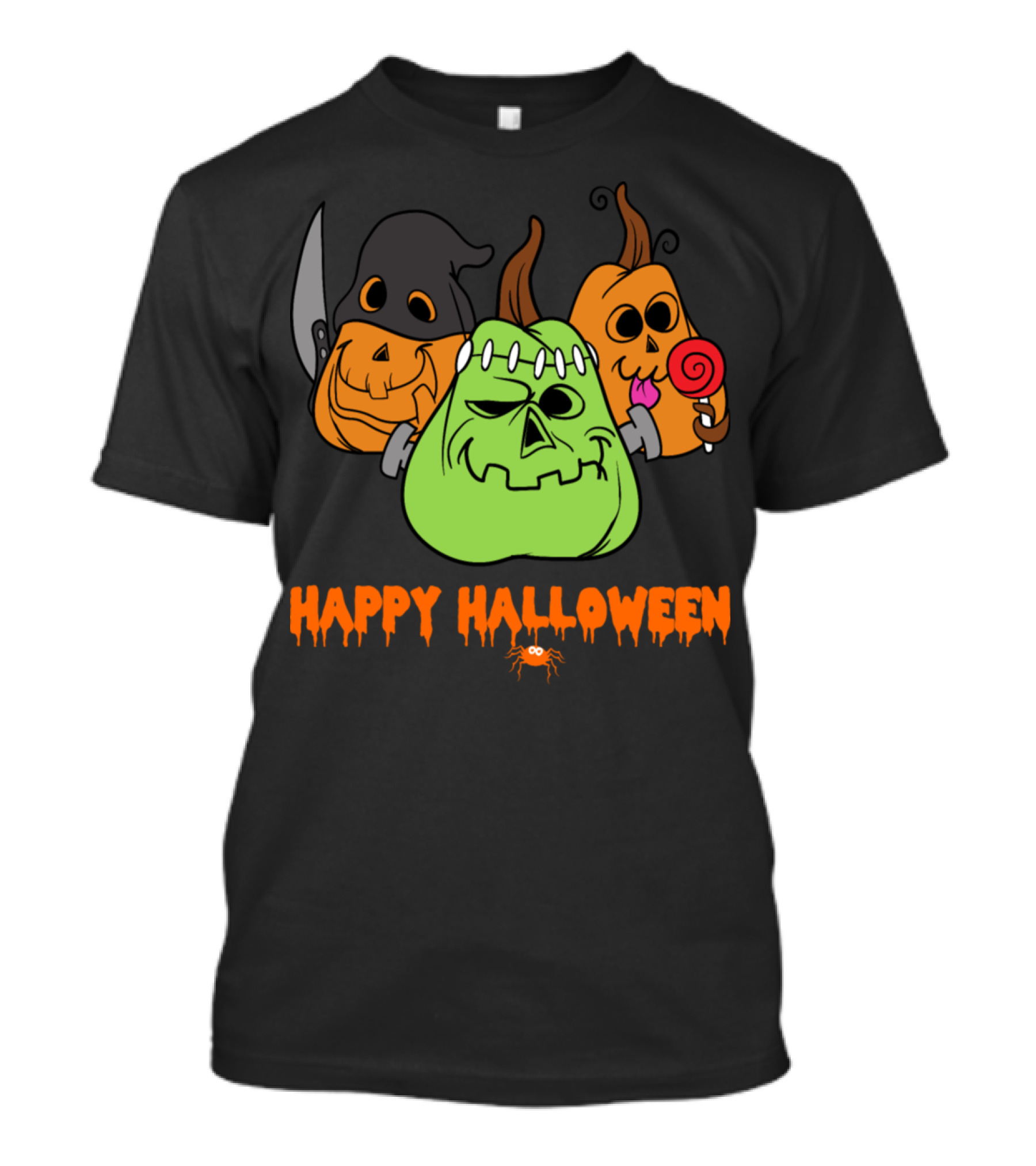 Happy Halloween Trick Or Treat Zombie Pumpkins Monster T-Shirt