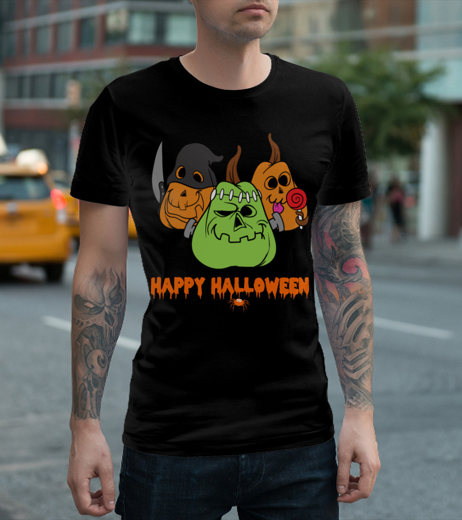 Happy Halloween Trick Or Treat Zombie Pumpkins Monster T-Shirt